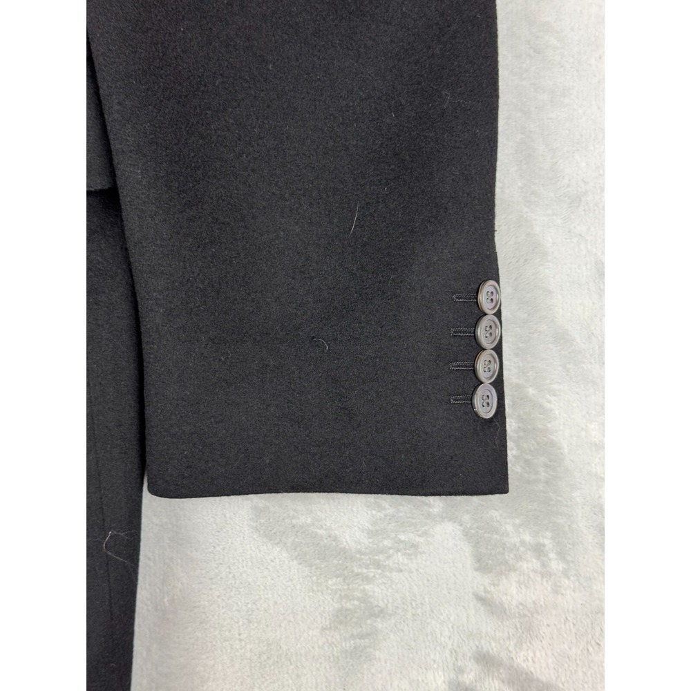 Canali Suit Jacket Mens 46L Long Black Virgin Wool Italy Blazer Blue Label - Picture 9 of 16